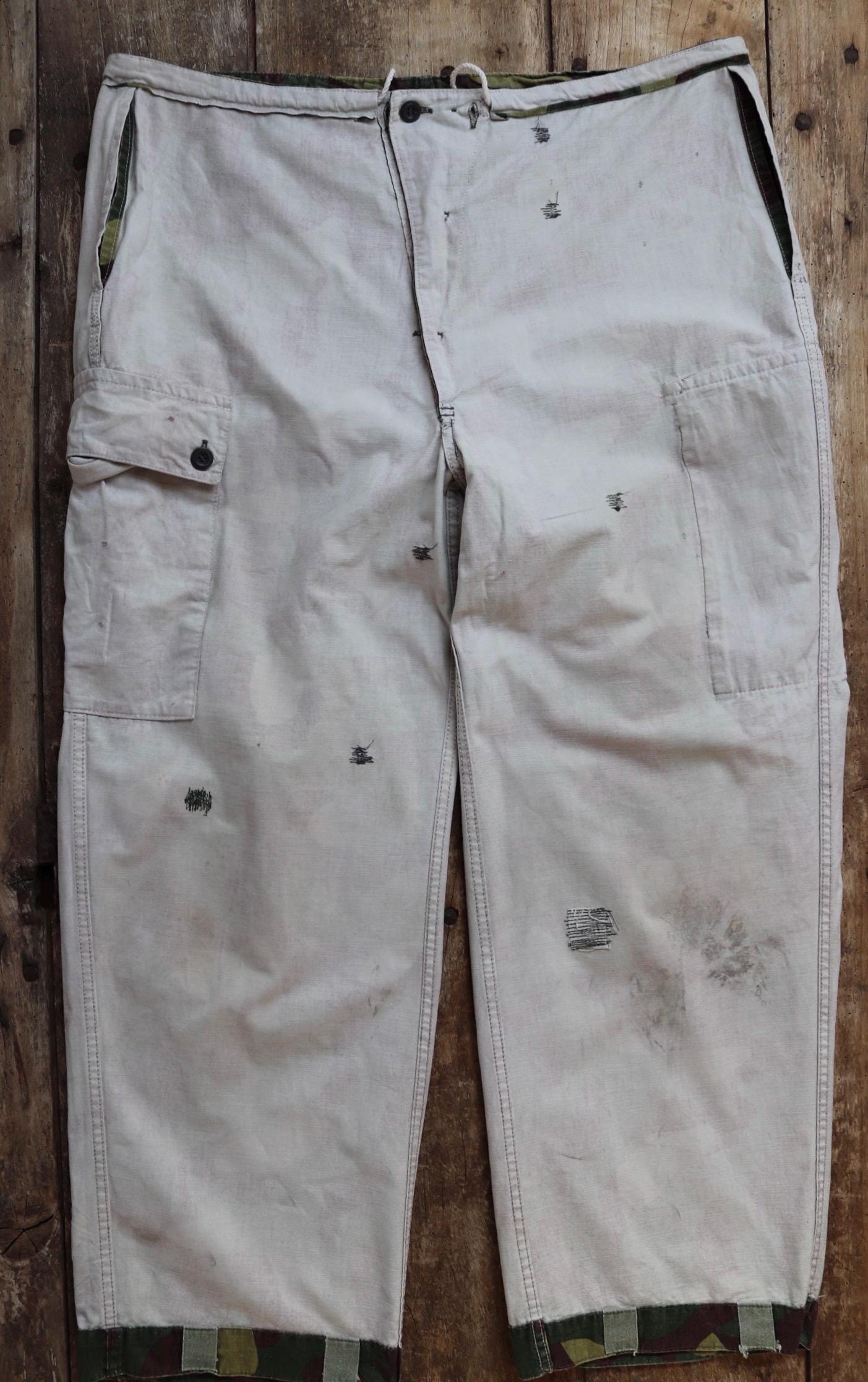 Vintage 1980s Finnish M62 camo trousers - windproof paratrooper pants - 42” x 29”