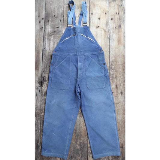 Vintage 1950s French moleskin overalls - Adolphe Lafont workwear dungarees - 36” x 25”
