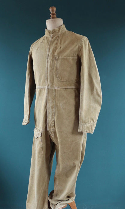 Vintage WW2 Combination Suit - ATS - British workwear - 1940s overalls - mechanic coveralls - 44” x 40” x 28”