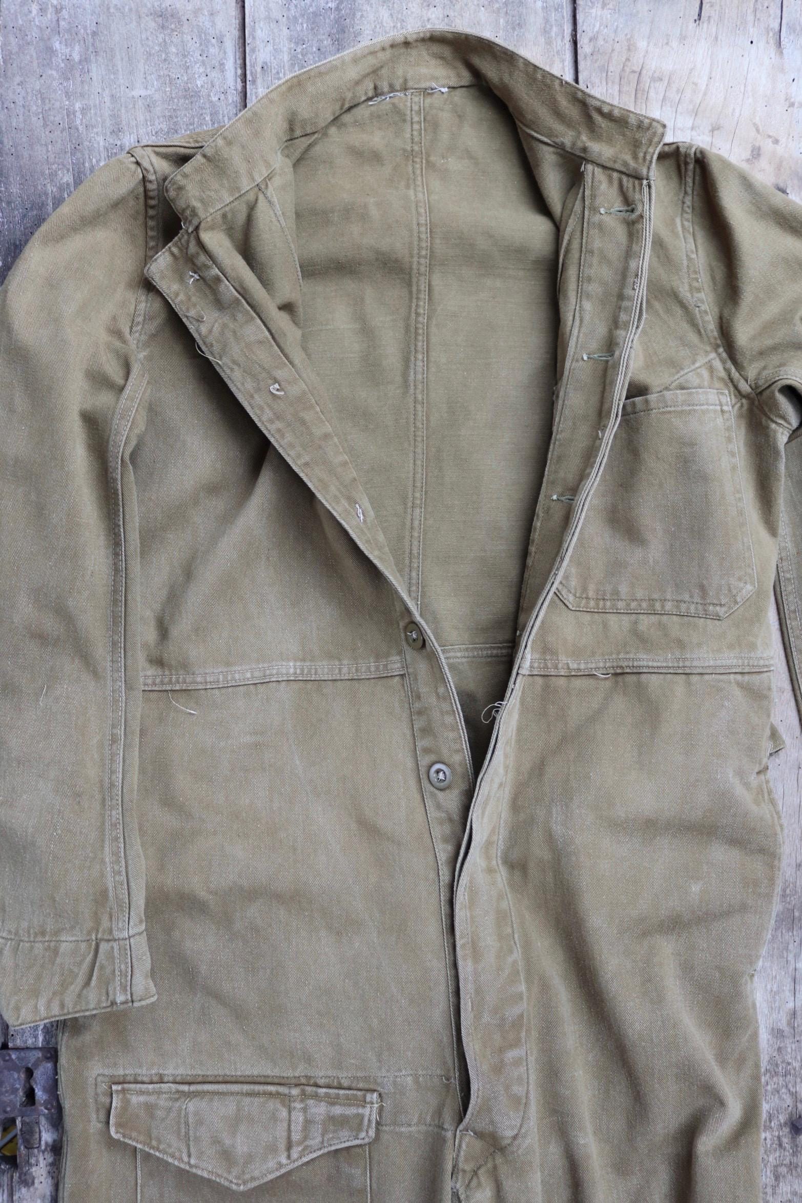 Vintage WW2 Combination Suit - ATS - British workwear - 1940s overalls - mechanic coveralls - 44” x 40” x 28”