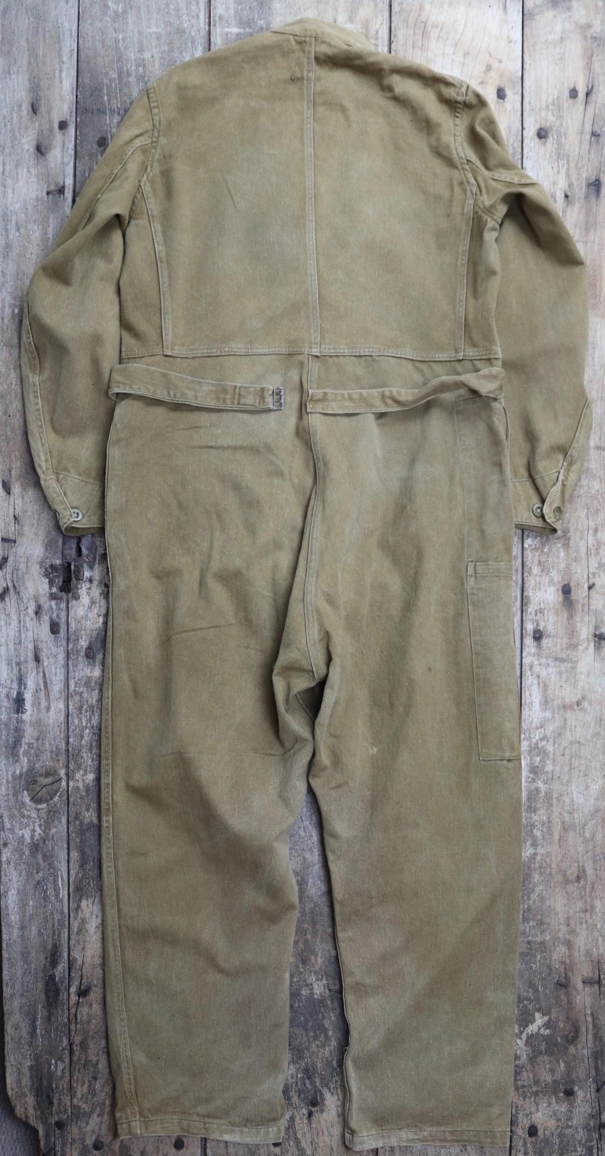 Vintage WW2 Combination Suit - ATS - British workwear - 1940s overalls - mechanic coveralls - 44” x 40” x 28”