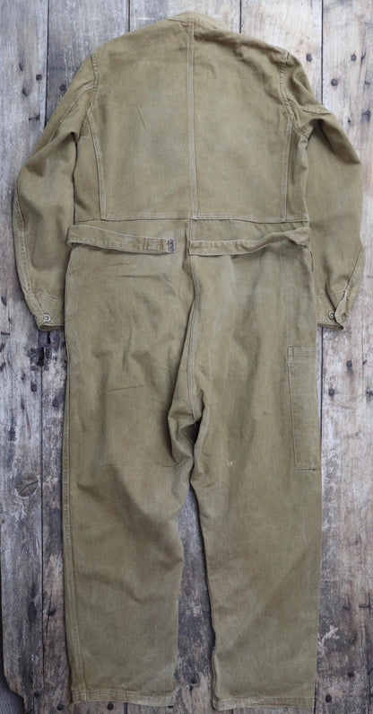 Vintage WW2 Combination Suit - ATS - British workwear - 1940s overalls - mechanic coveralls - 44” x 40” x 28”