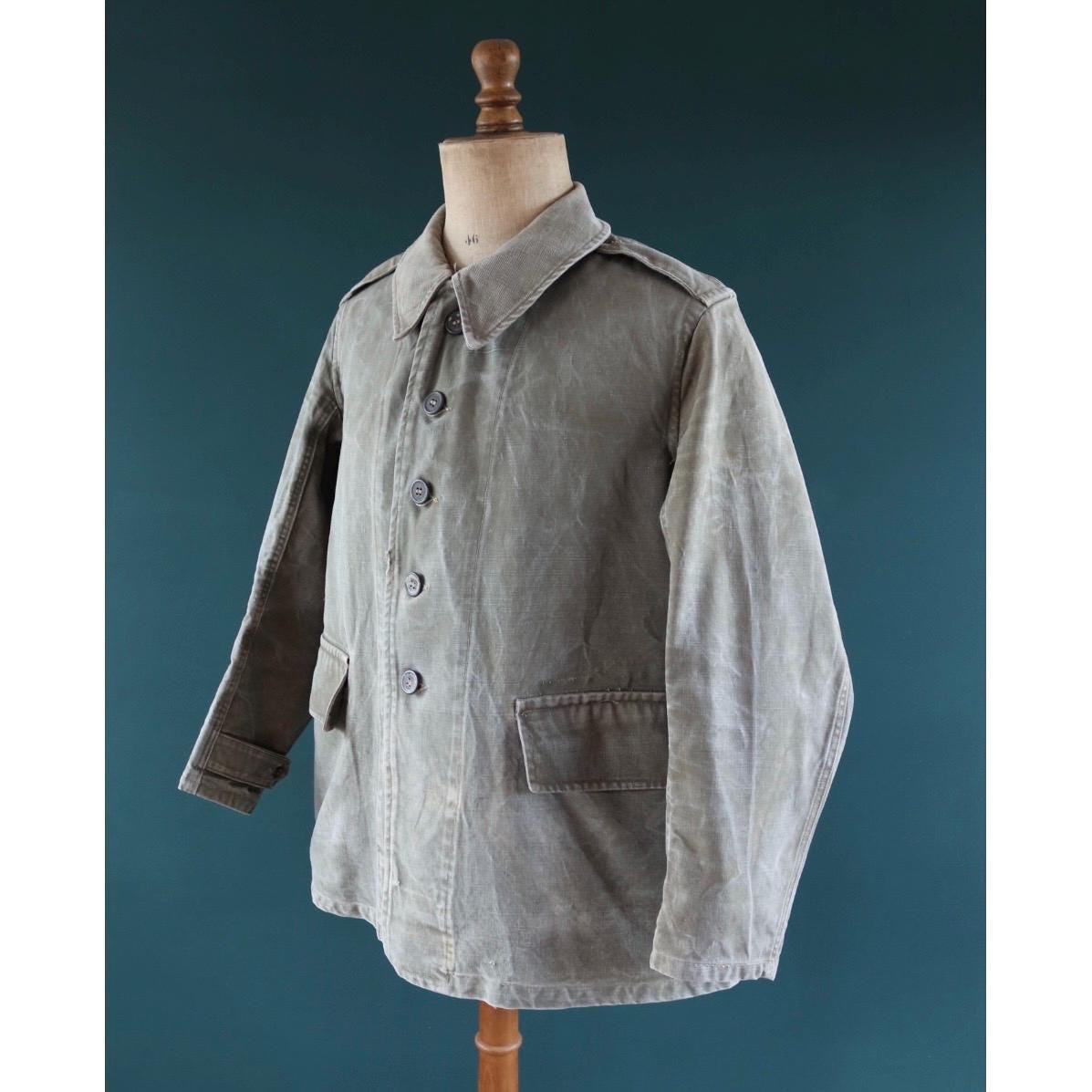 Vintage WW2 French M38 bourgeron - 1940s military jacket - 45” chest