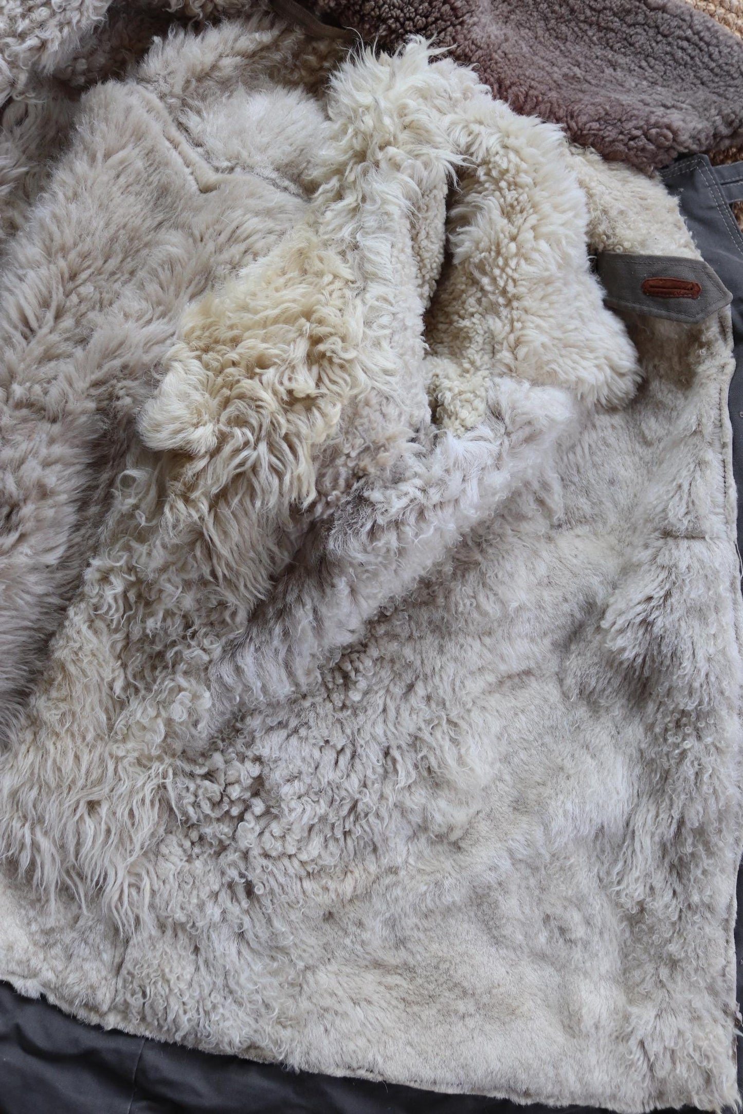 Vintage 1950s Swedish Livpäls sheepskin coat - military greatcoat - 48” chest