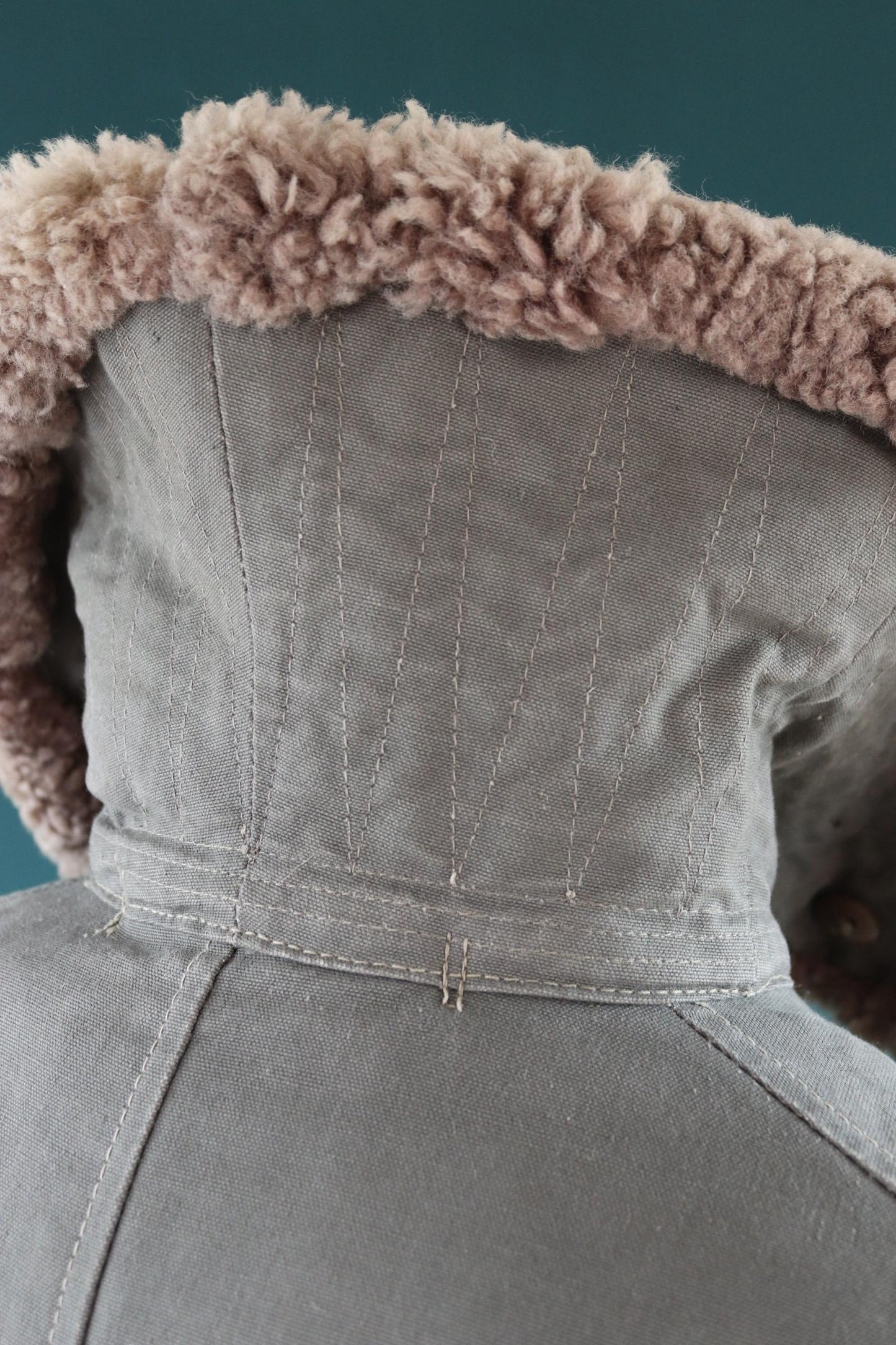 Vintage 1950s Swedish Livpäls sheepskin coat - military greatcoat - 48” chest