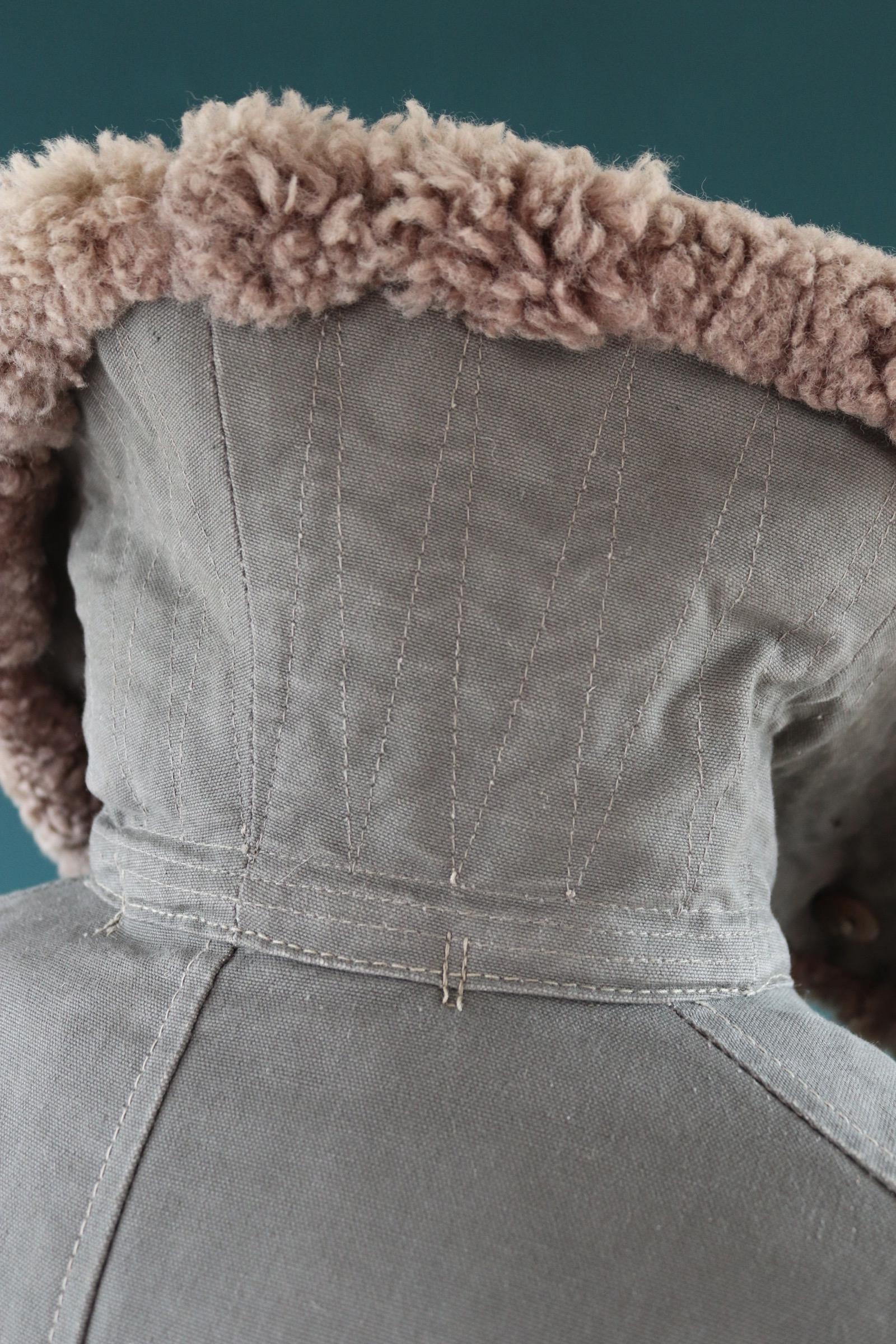 Vintage 1950s Swedish Livpäls sheepskin coat - military greatcoat - 48” chest