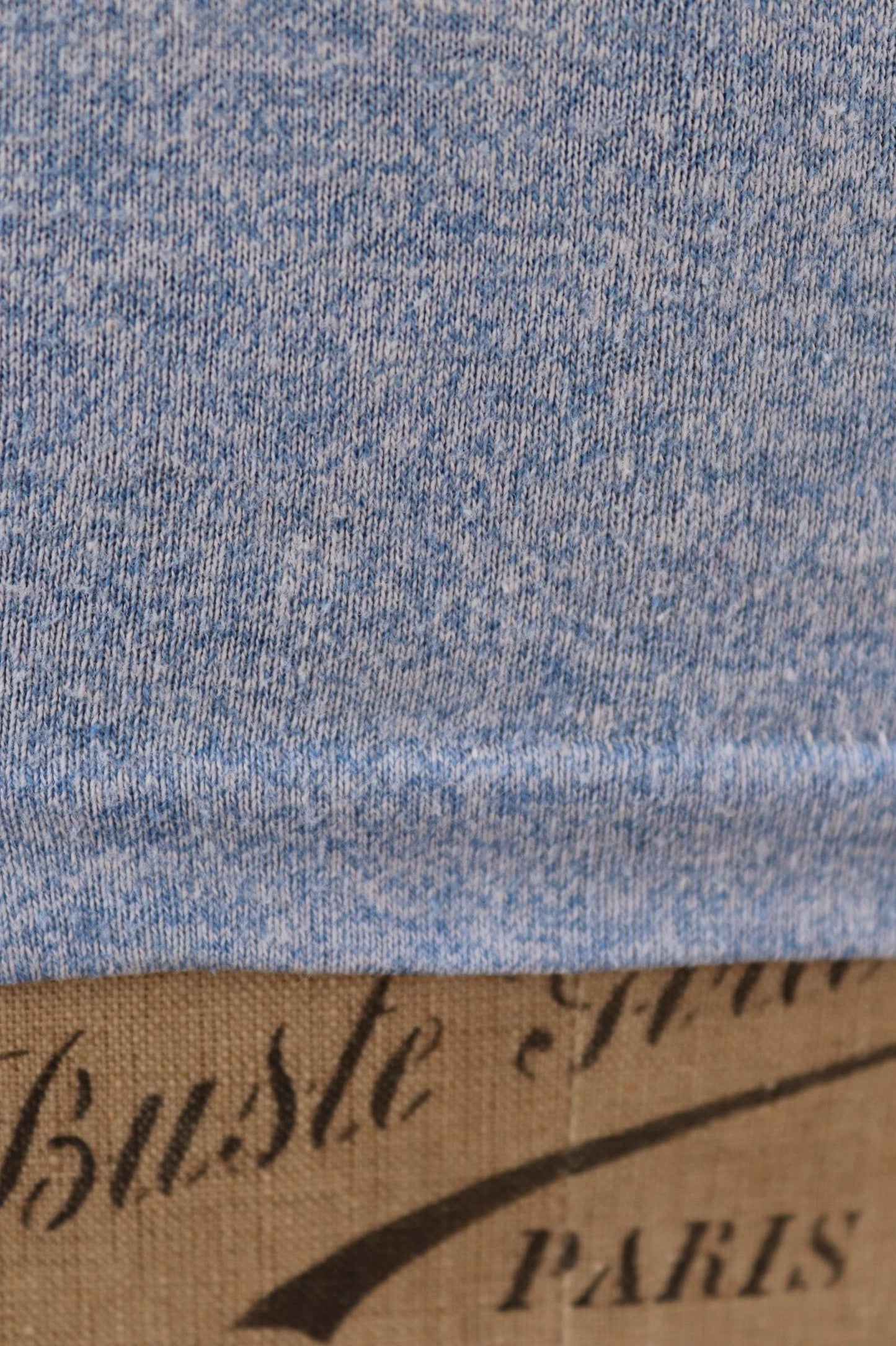 Vintage 1970s t shirt - blue marl - 36” chest - ringer sportswear - made in USA