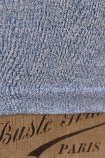 Vintage 1970s t shirt - blue marl - 36” chest - ringer sportswear - made in USA