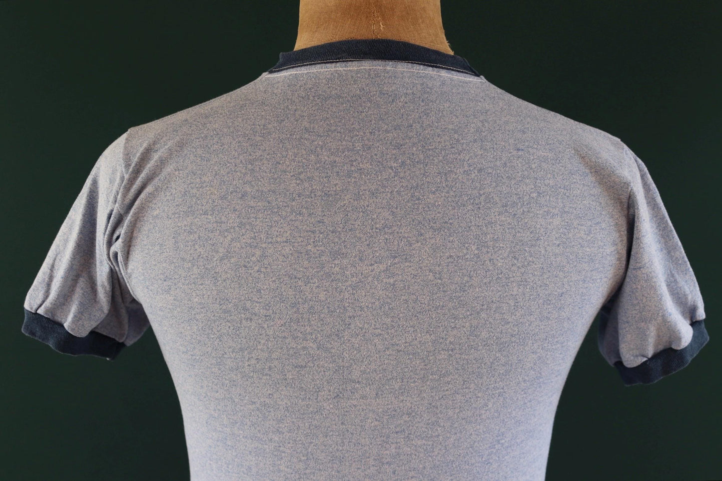 Vintage 1970s t shirt - blue marl - 36” chest - ringer sportswear - made in USA