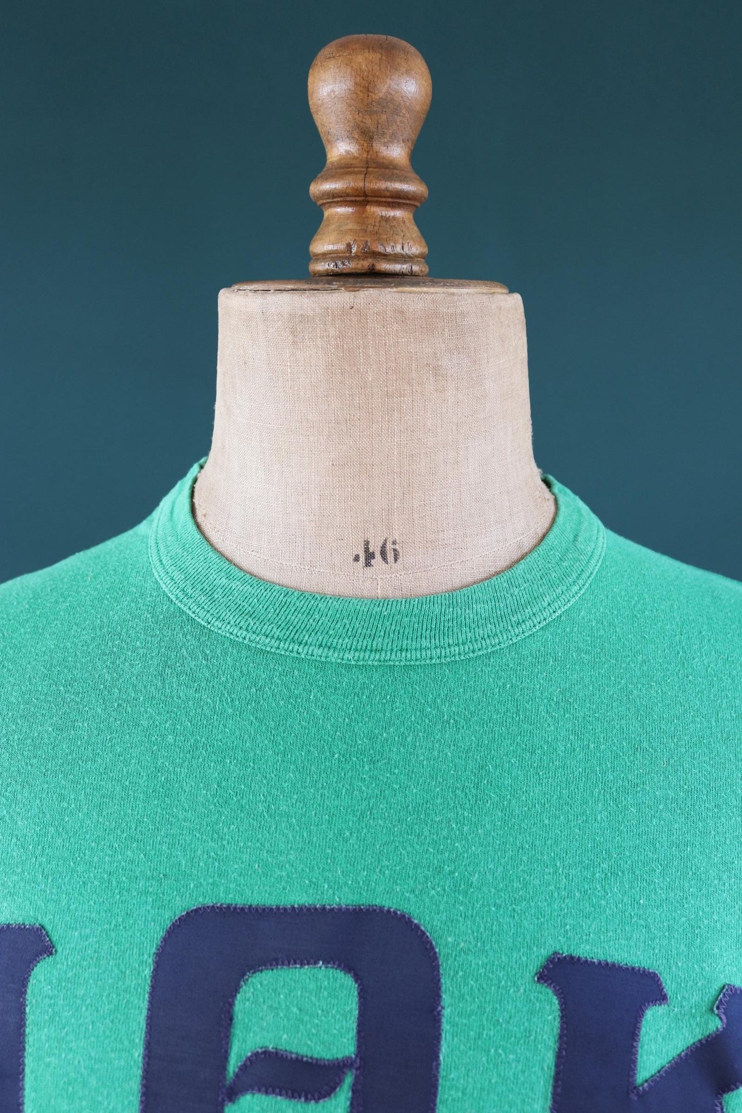 Vintage 1980s green Greek letters t shirt - sorority sportswear - football tee - 45” chest