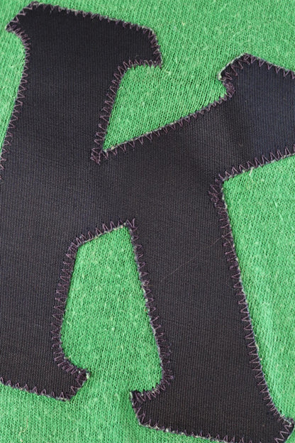 Vintage 1980s green Greek letters t shirt - sorority sportswear - football tee - 45” chest