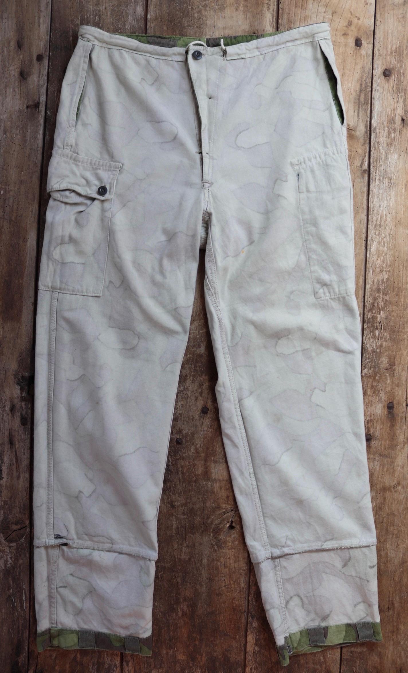Vintage 1960s Finnish M62 camo trousers - windproof paratrooper pants - 37” x 33”