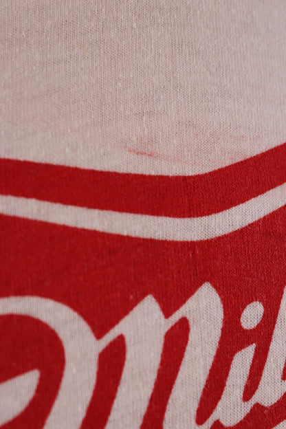 Vintage 1980s ringer t shirt - Miller beer print - 37” chest - sportswear - made in USA