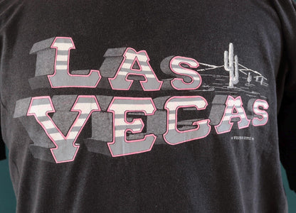 Vintage 1990s Las Vegas t shirt - tourist souvenir - faded black tee - 44” chest