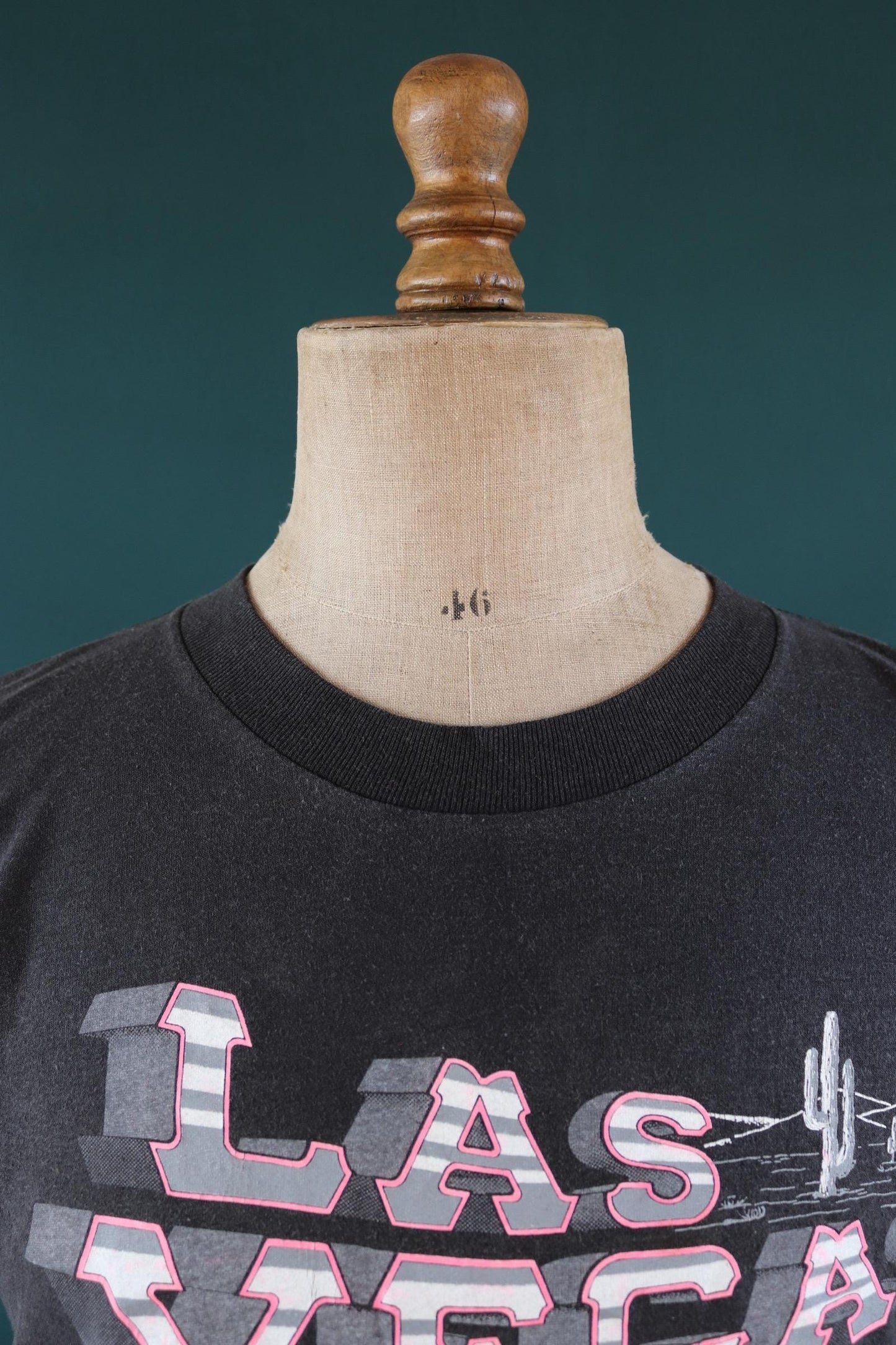 Vintage 1990s Las Vegas t shirt - tourist souvenir - faded black tee - 44” chest