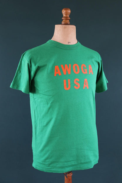 Vintage 1990s t shirt - single stitch - Awoga USA print - 40” chest