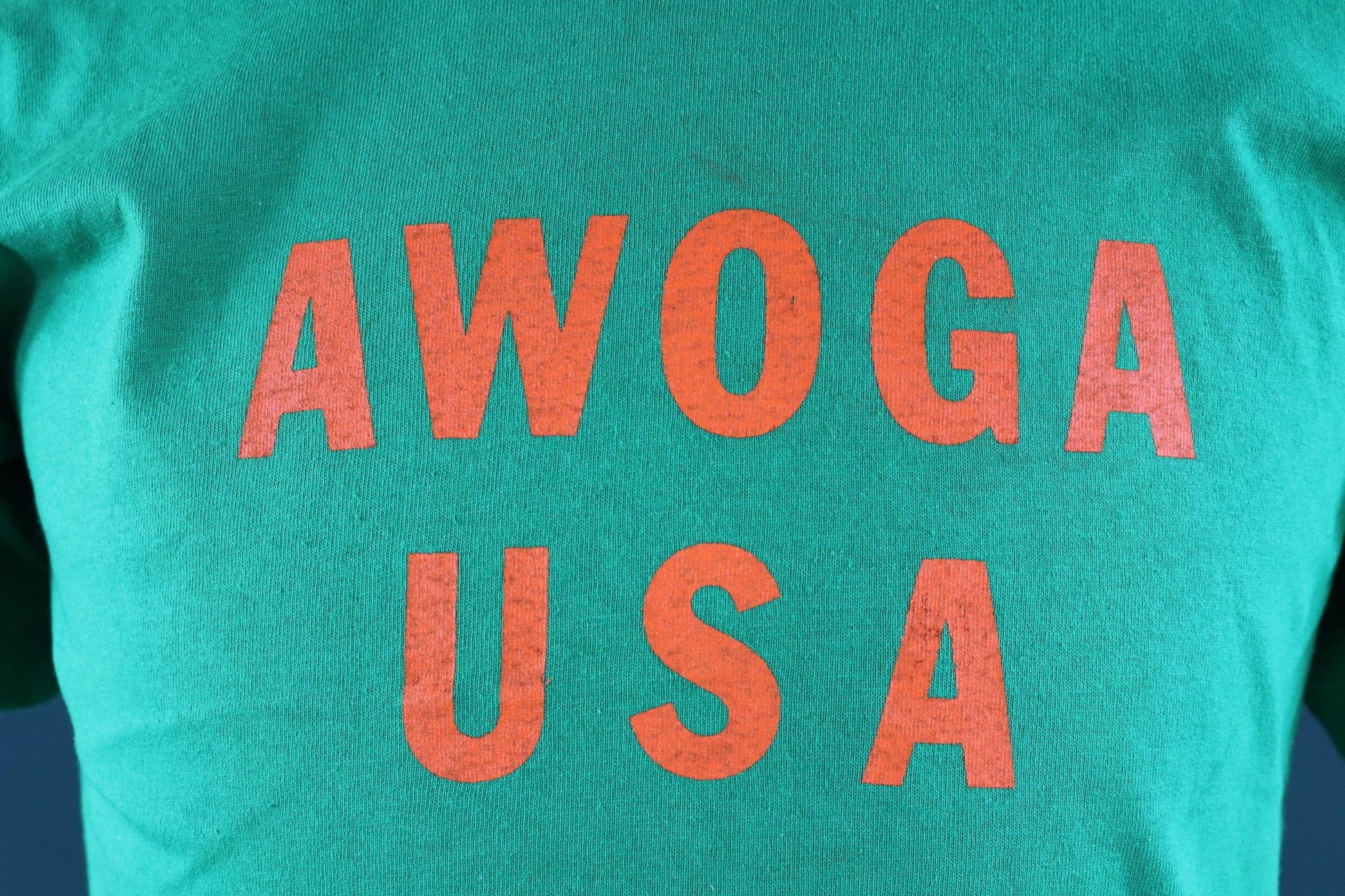 Vintage 1990s t shirt - single stitch - Awoga USA print - 40” chest