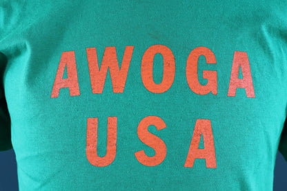 Vintage 1990s t shirt - single stitch - Awoga USA print - 40” chest