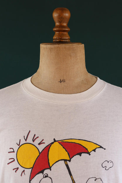 Vintage 1980s Snoopy t shirt - Peanuts print tee - dads need rest - 46” chest