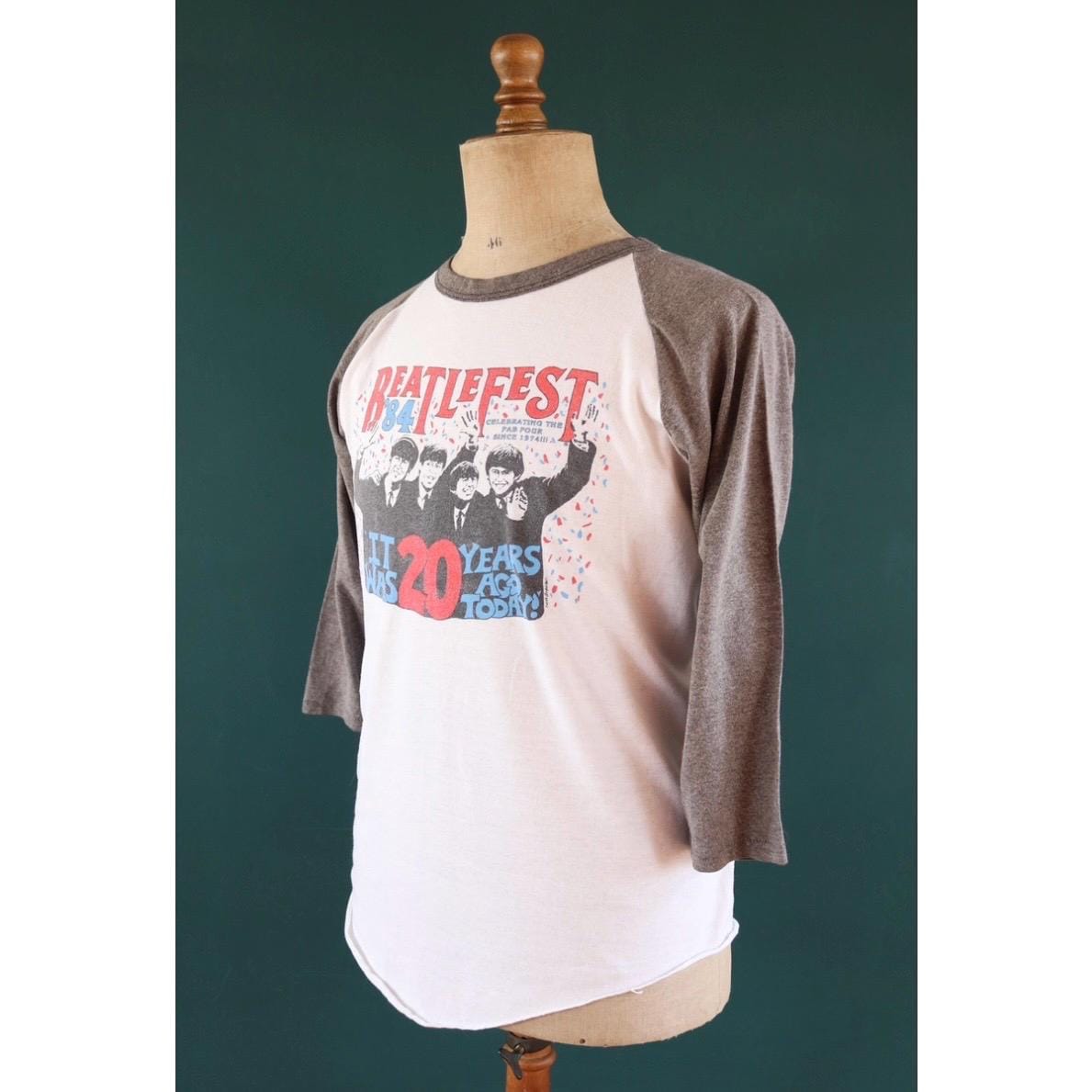 Vintage 1980s Beatlefest t shirt - Beatles baseball ringer - 43” chest