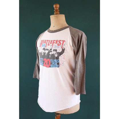 Vintage 1980s Beatlefest t shirt - Beatles baseball ringer - 43” chest