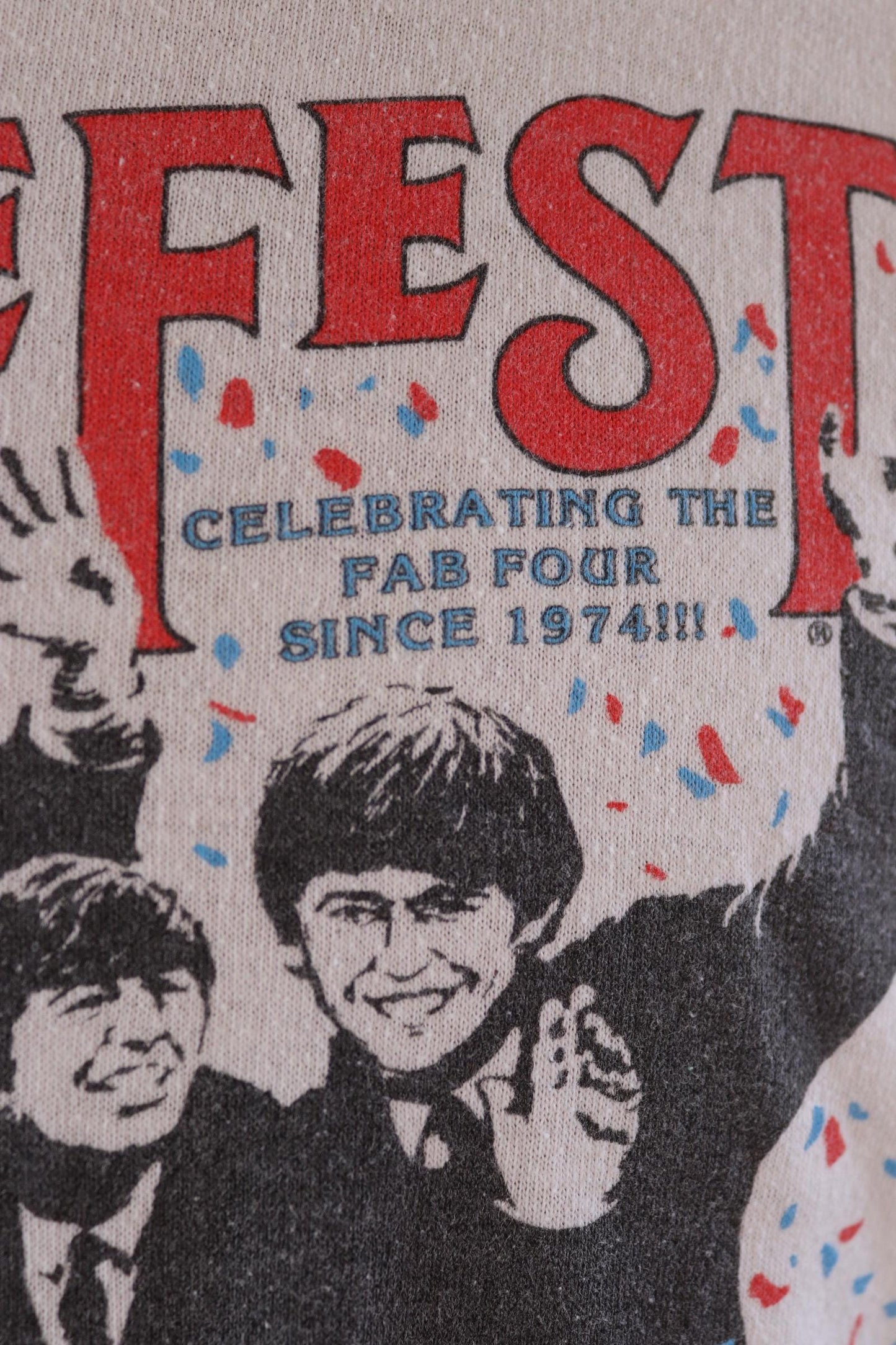 Vintage 1980s Beatlefest t shirt - Beatles baseball ringer - 43” chest