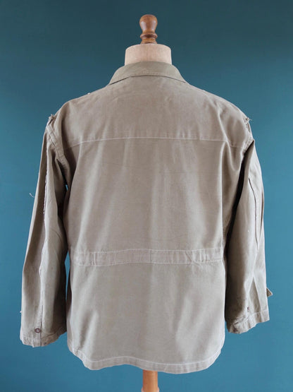 Vintage French M47 army jacket - herringbone twill - 1950s military - 47” chest
