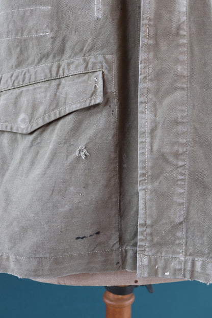 Vintage French M47 army jacket - herringbone twill - 1950s military - 47” chest