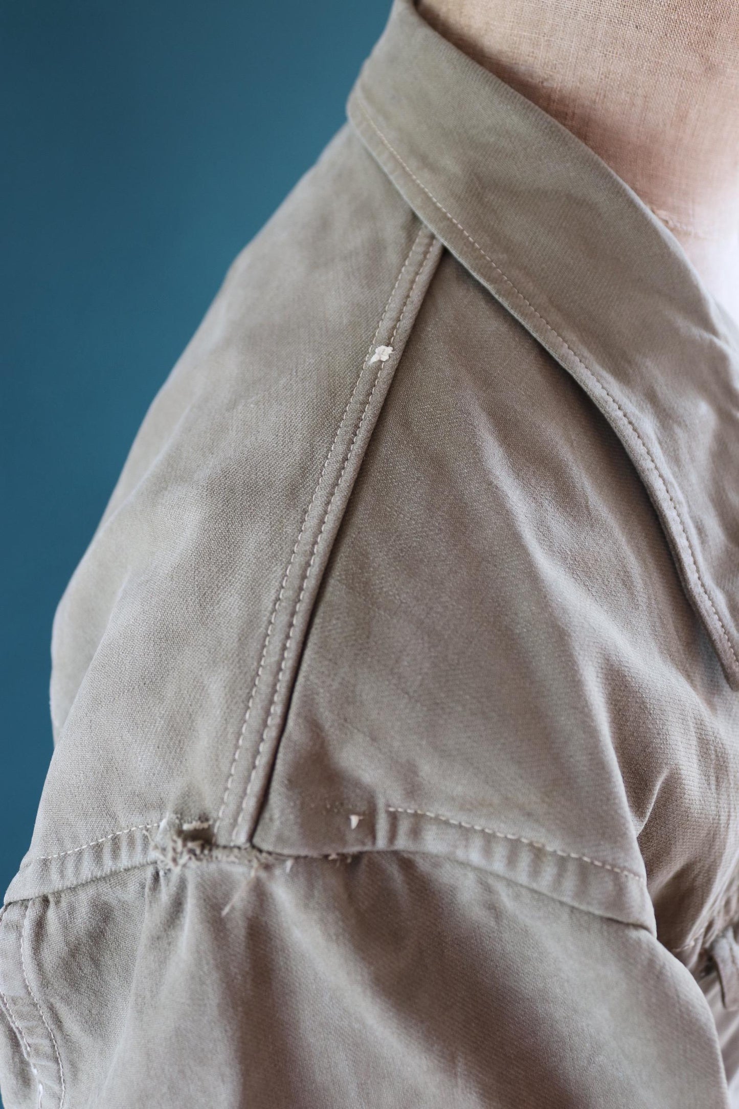 Vintage French M47 army jacket - herringbone twill - 1950s military - 47” chest