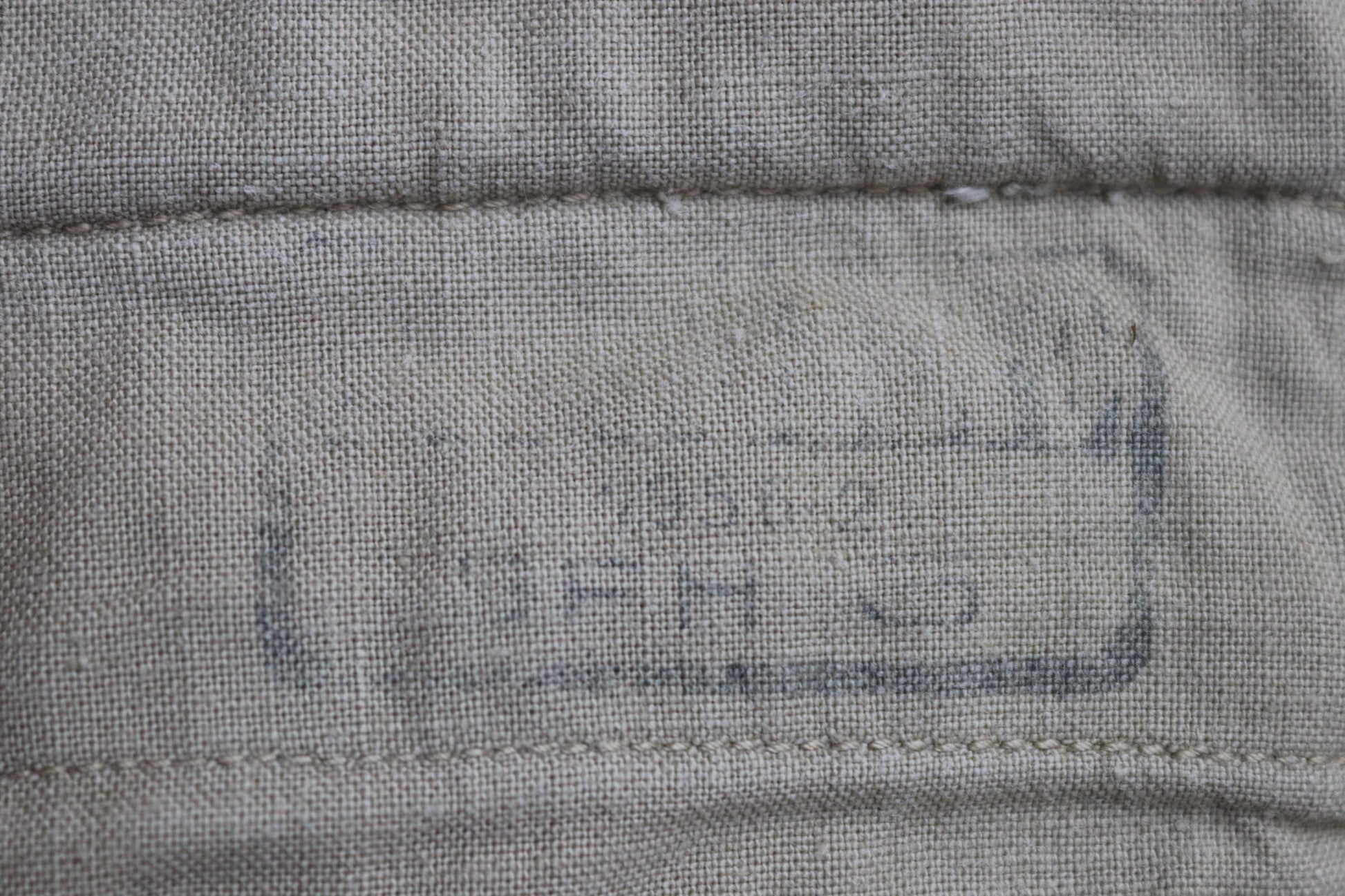 Vintage 1950s French army chinos - military trousers - pleated pants - 30" x 29"