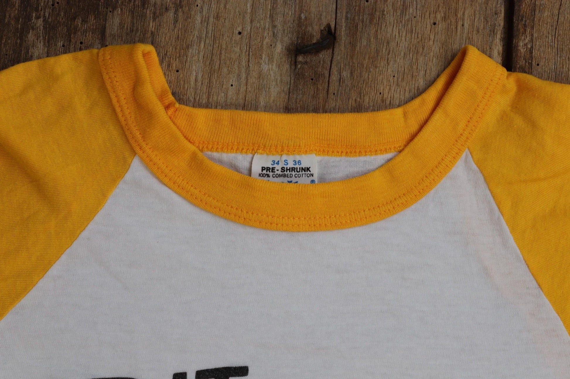 Vintage 1980s baseball t shirt - single stitch - do it in the buff print - 33” chest