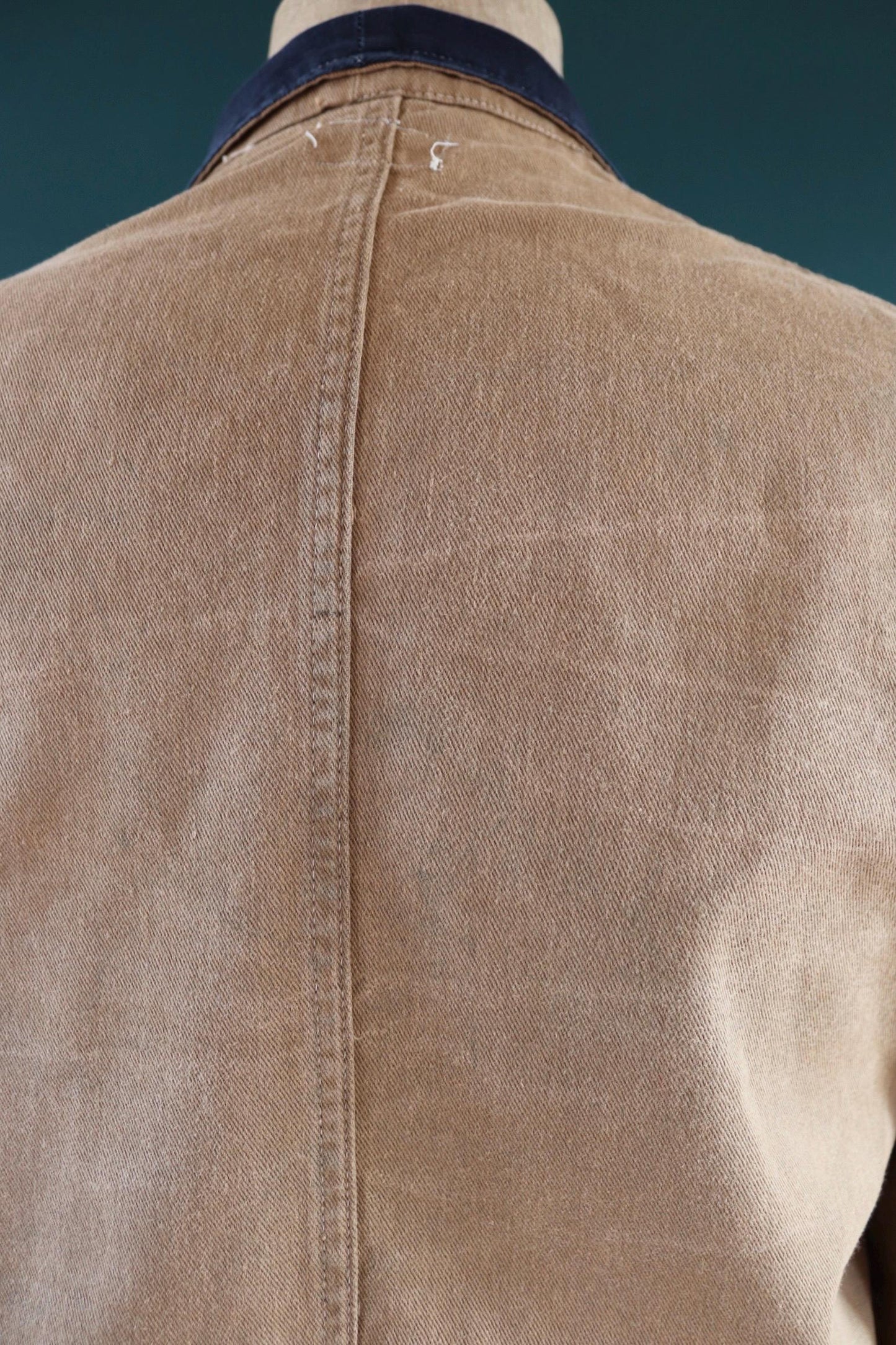 Vintage 1940s British workwear jacket - brown cotton twill - factory coat - shop overalls - 45” chest