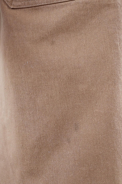 Vintage 1950s British workwear overalls - long brown cotton twill chore jacket - factory chore coat - 46” chest