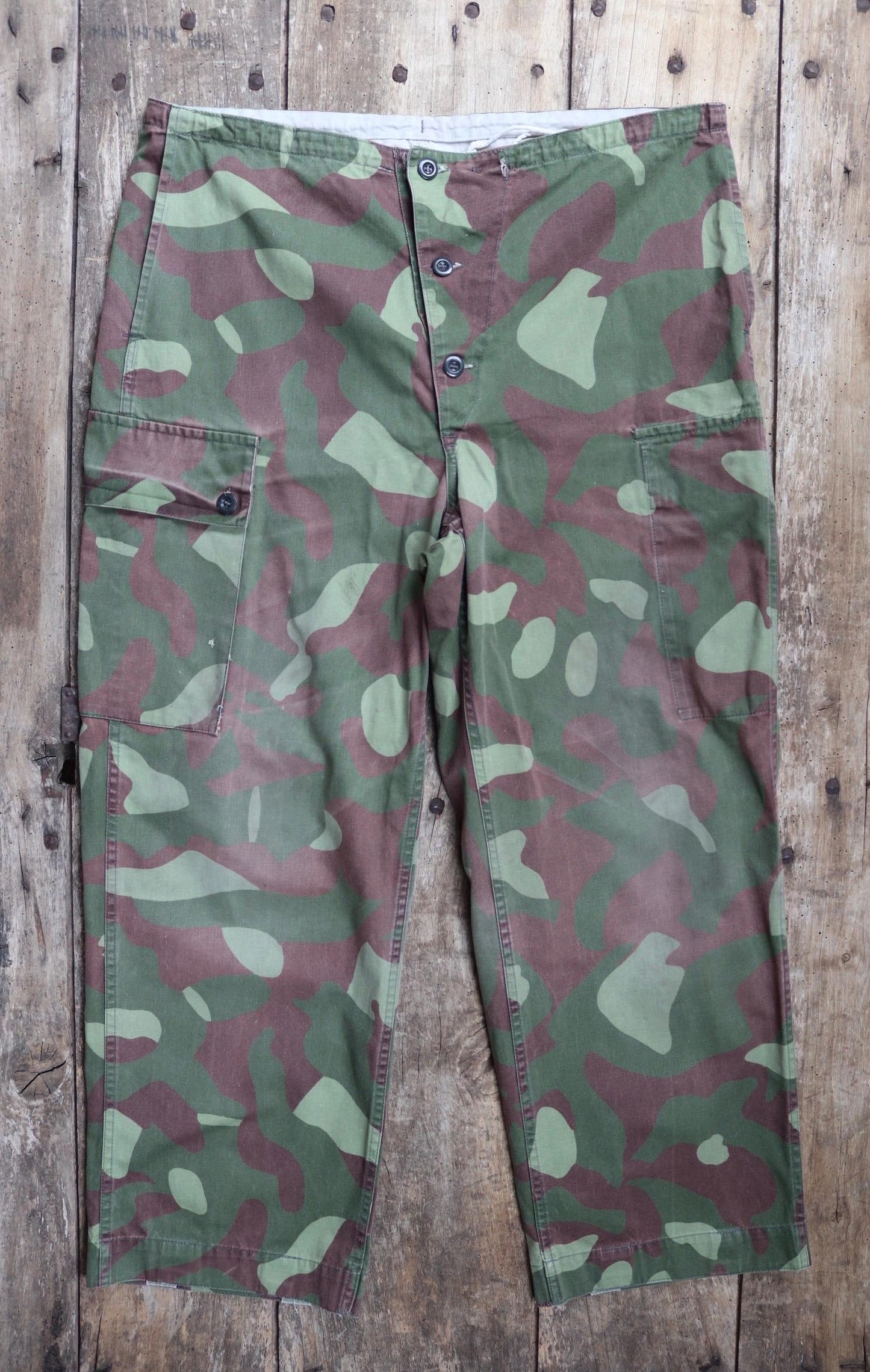 Vintage 1980s Finnish M62 camo trousers - windproof paratrooper pants - 39” x 28”