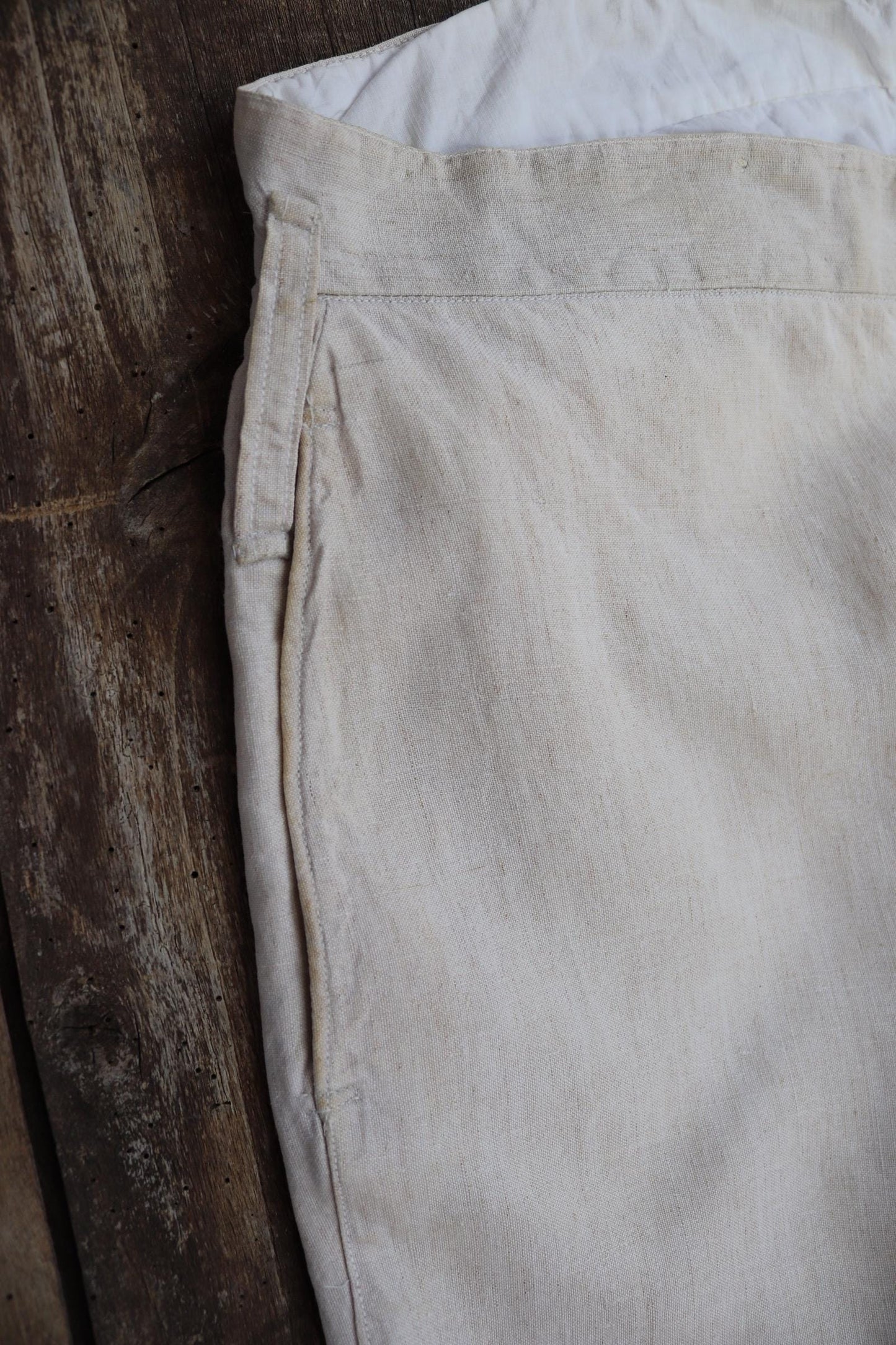 Vintage 1930s French linen suit - jacket and trousers - double breasted - buckle back pants - riviera - 38” x 28” - 44” chest