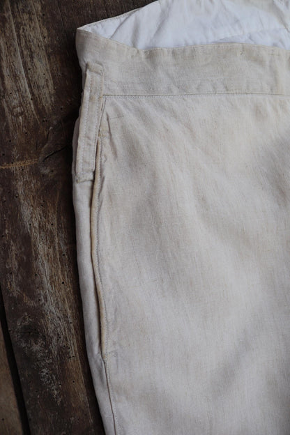 Vintage 1930s French linen suit - jacket and trousers - double breasted - buckle back pants - riviera - 38” x 28” - 44” chest