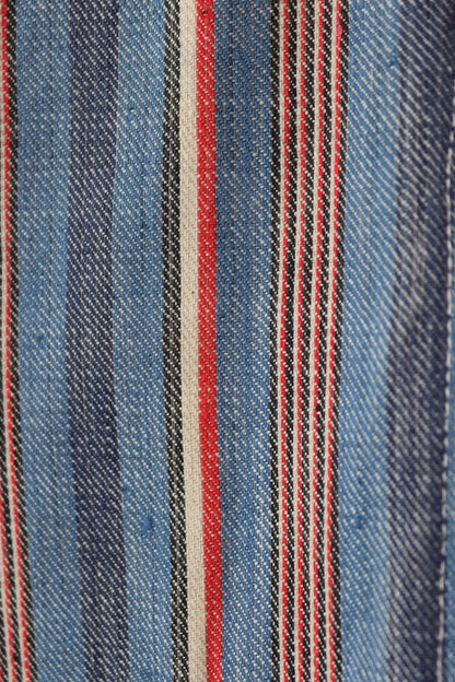 Vintage 1950s deadstock pyjama shirt - striped cotton Bulgarian jacket - 45” chest