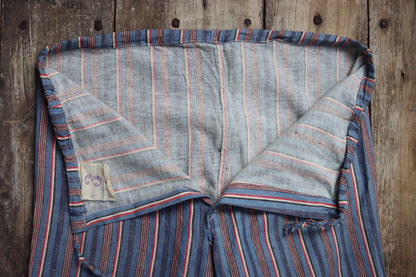 Vintage 1950s deadstock pyjama bottoms - striped cotton Bulgarian pants - 1940s drawstring trousers