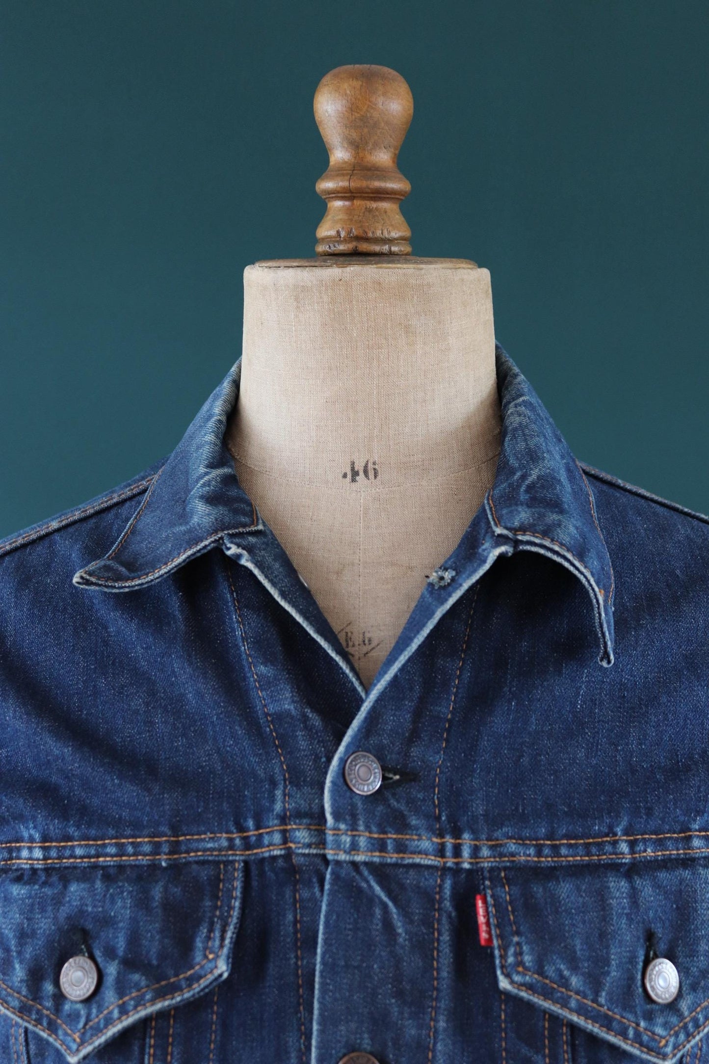 Vintage 1960s Levis big E denim jacket - Levi Strauss red tab - type 3 - trucker workwear -40” chest