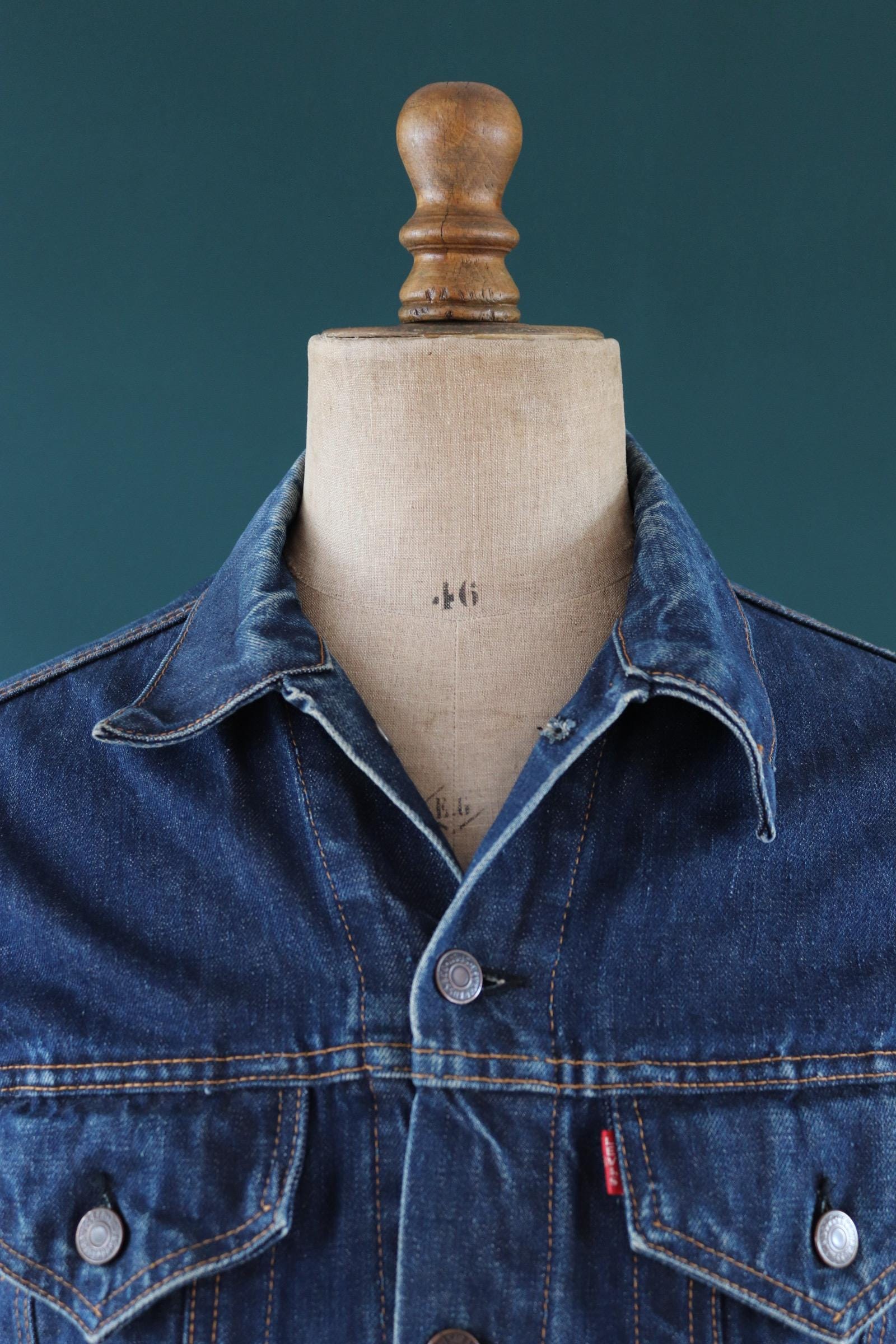Vintage 1960s Levis big E denim jacket - Levi Strauss red tab - type 3 - trucker workwear -40” chest