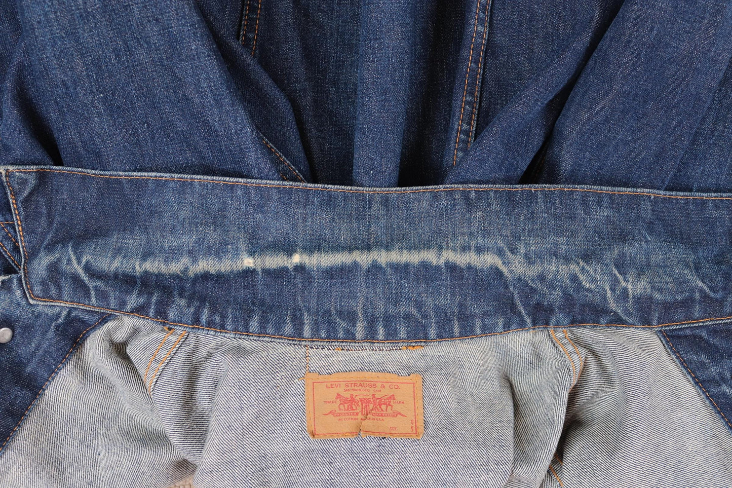 Vintage 1960s Levis big E denim jacket - Levi Strauss red tab - type 3 - trucker workwear -40” chest