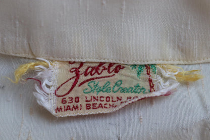 Vintage 1950s gaucho shirt - striped summer top - 38” chest