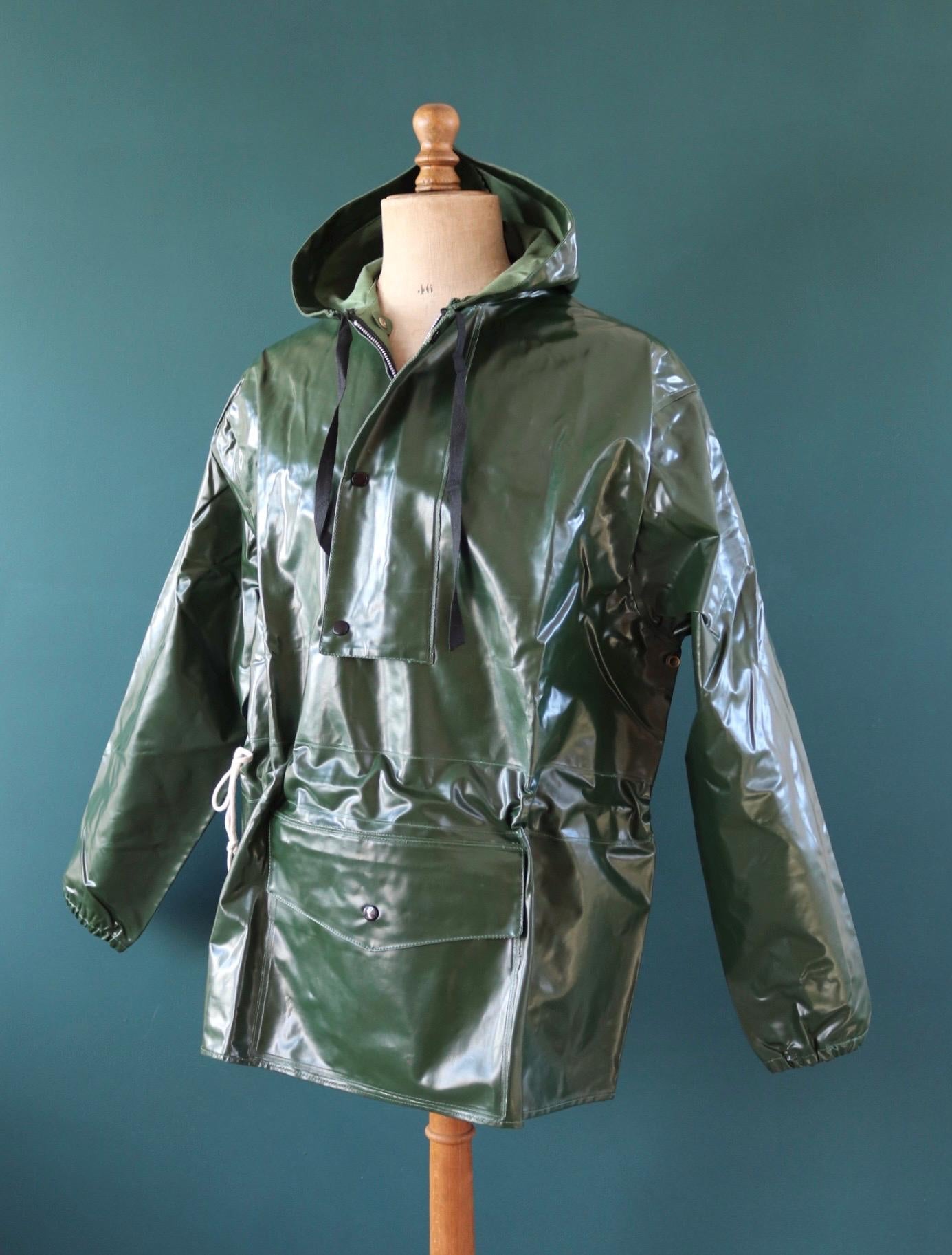 Vintage 1960s deadstock Yarmouth Oilskins smock - PVC rainwear - foul weather workwear - 51” chest