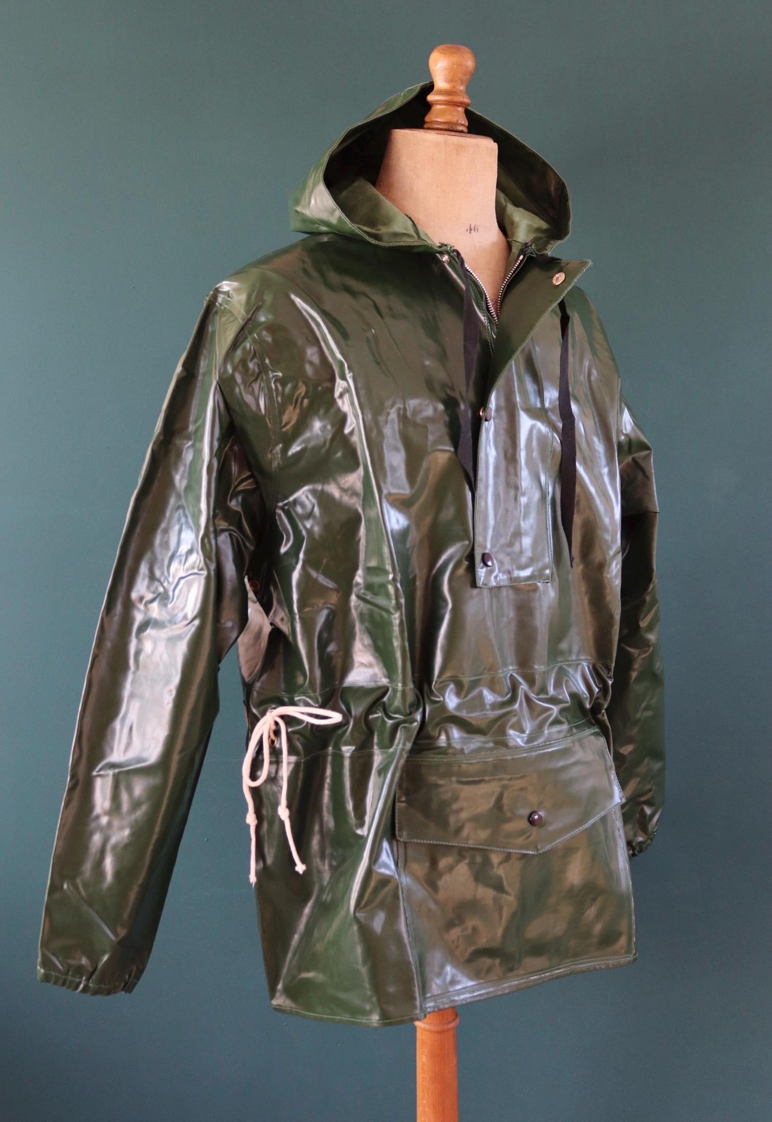 Vintage 1960s deadstock Yarmouth Oilskins smock - PVC rainwear - foul weather workwear - 51” chest