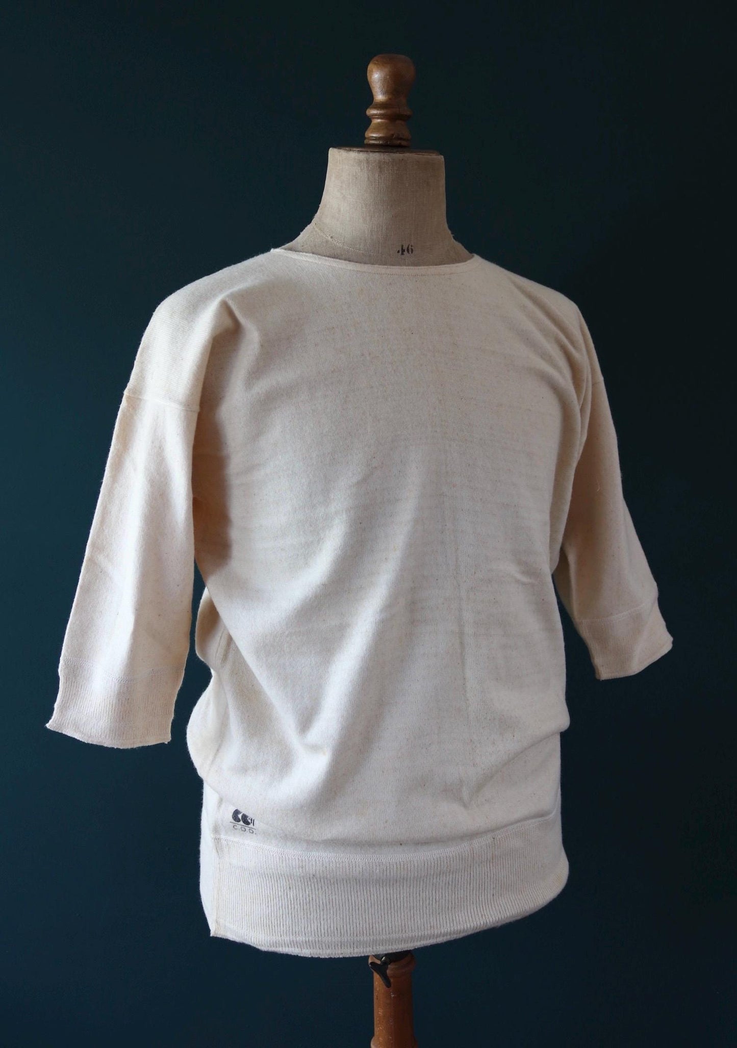 Vintage 1940s deadstock CC41 wool undershirt - WW2 clothing - Henley top - thermal layer - 44" chest
