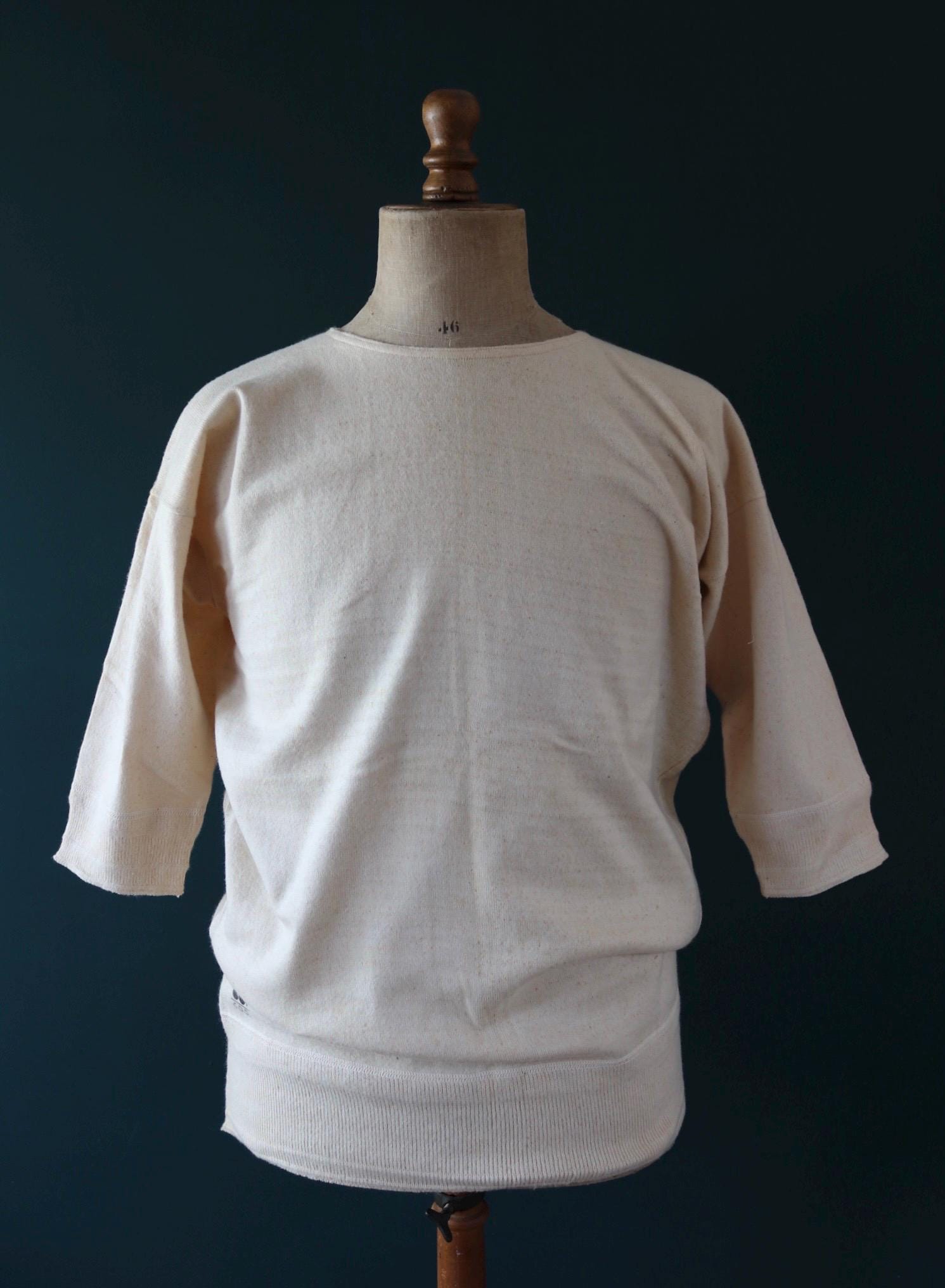 Vintage 1940s deadstock CC41 wool undershirt - WW2 clothing - Henley top - thermal layer - 44" chest