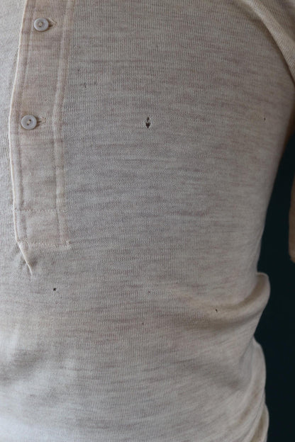 Vintage 1940s deadstock CC41 wool undershirt - WW2 clothing - Henley top - thermal layer - 36" chest