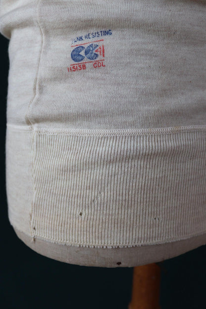 Vintage 1940s deadstock CC41 wool undershirt - WW2 clothing - Henley top - thermal layer - 37" chest