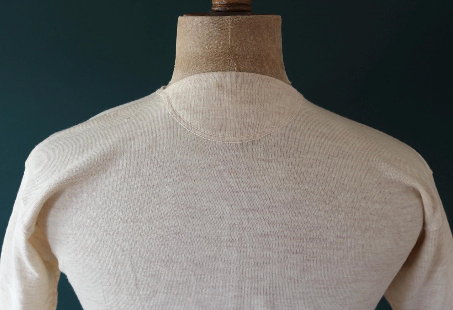 Vintage 1940s deadstock CC41 wool undershirt - WW2 clothing - Henley top - thermal layer - 37" chest