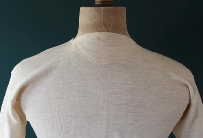 Vintage 1940s deadstock CC41 wool undershirt - WW2 clothing - Henley top - thermal layer - 37" chest